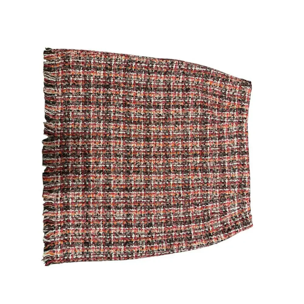 Talbots Women’s Acrylic/Polyester/Wool Tweed Skirt Size 8P Fringe Hem